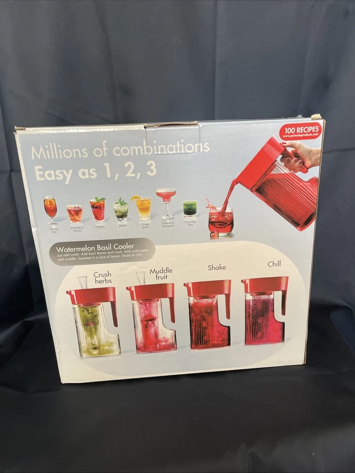 New Primula Flavor Now MyBev 2.7 Quart Pitcher Instant Shakeable Infuser Red - Image 3 of 4