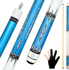 Pool Cues 58 inch Pool Cue Stick with 13mm Fiber Leather tip 20oz 4-Colors fo...