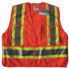 Condor 491T14 Safety Vest, Orange/Red, S/M, Hook-And-Loop