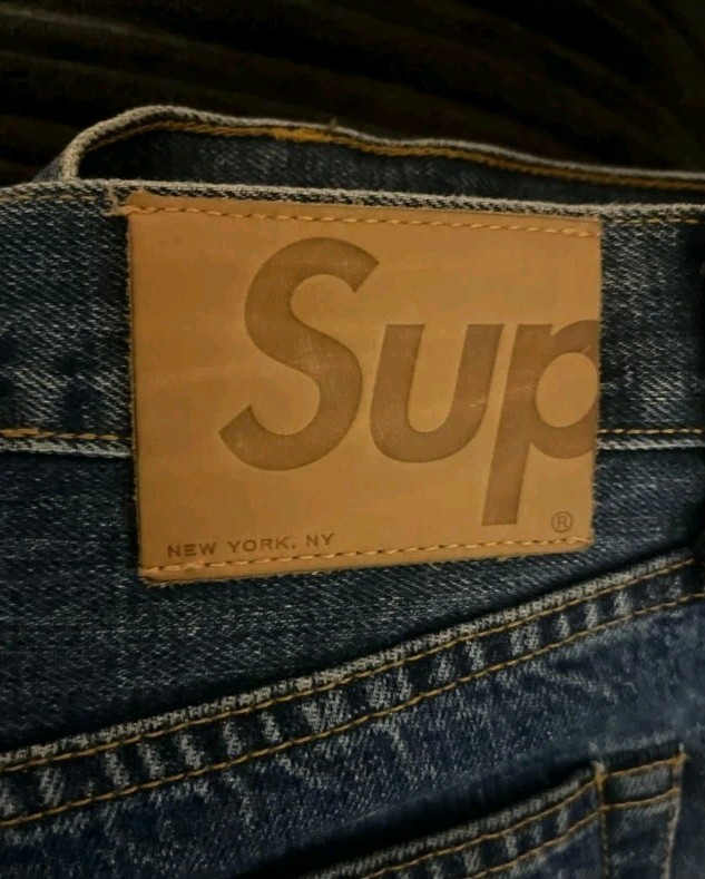 Supreme Denim Jeans 30 W30 L28 Altered Blue Trousers Button Up Jean Made In USA thumbnail 2