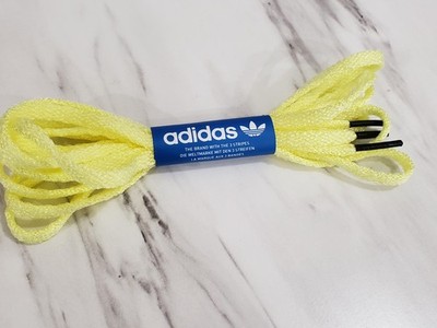 Authentic Premium Adidas Shoe Laces Yellow Flat Black Tips