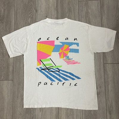 #ad Vintage OP Ocean Pacific T Shirt Mens L 80s 1988 Single Stitch Made in USA Surf $59.99
