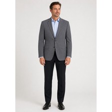 Lauren Ralph Lauren Blazer Jacket Mens 42R Gray Wool Houndstooth Plaid Vintage