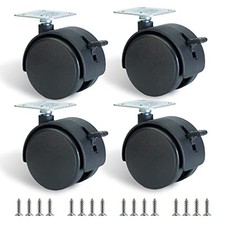 2 Inch Furniture Caster Wheels 4pcs Swivel Plastic Rollers with Locks