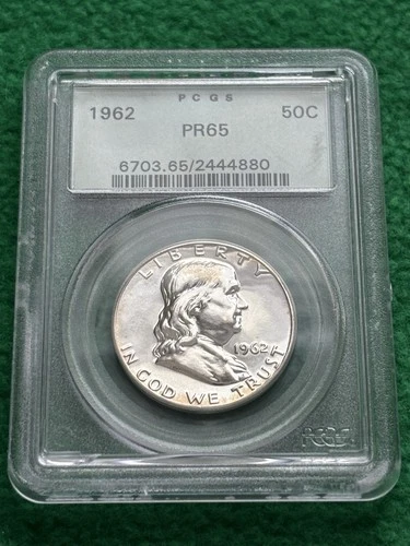 1962 Franklin Half Dollar PCGS PR65 Proof 90% Silver Coin – Slabbed Silver!!