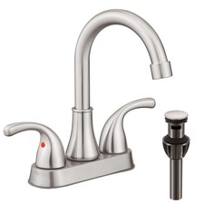 Bathroom Sink Faucet 4 Inch Faucet 2 Handle Bathroom Sink Faucets Lead-Free B...