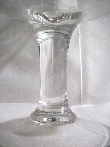 ANTIQUE EAPG CLEAR GLASS COMPOTE ART DECO EMBOSSED DIAGONAL STEPS & FANS 2 SEAMS - Picture 8 of 14