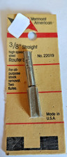 NOS Vermont American 3/8" Straight High Speed Router Bit-Made in USA No.22019