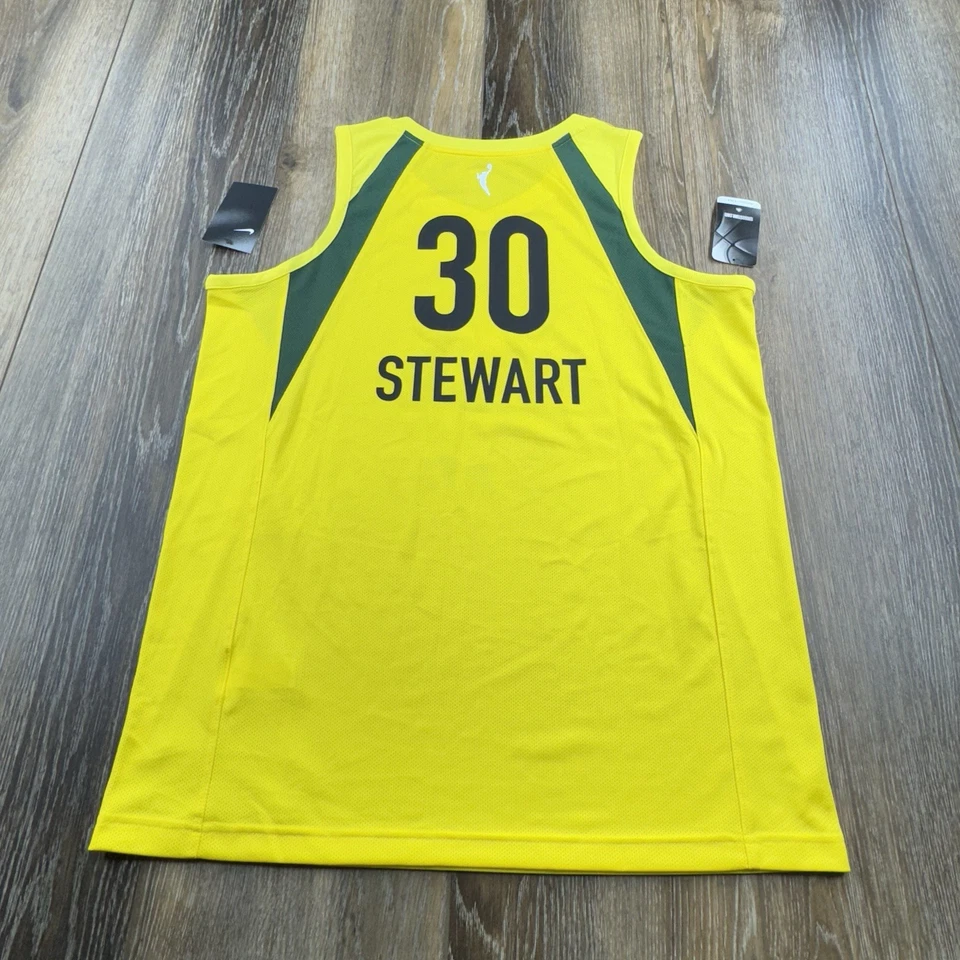 Camiseta Breanna Stewart WNBA Para Hombres L Amarilla Seattle Storm Nike Swingman Novato Nueva Con Etiquetas Foto 2 de 4