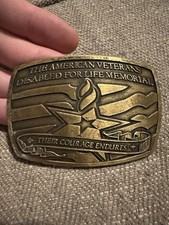 American Veterans Disabled For Life Memorial Belt Buckle Their Courage Endures