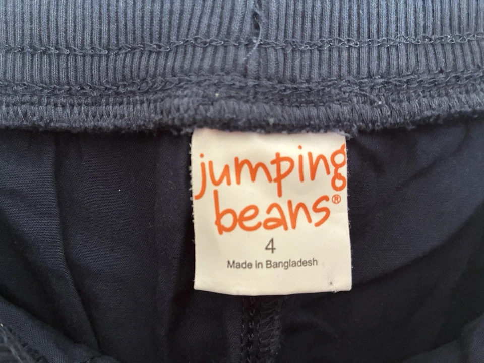 Pantalones Jogger Jumping Beans Niños Niños 100% Algodón Ajustables Punto Acanalado Cintura Azul Marino 4 Foto 2 de 3