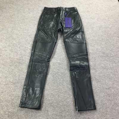 GUAPIレザー28 Guapi Blood Diamond Pants Mens 28 Black Leather Skull Embossed