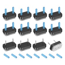 12Pcs Nail-on Felt Furniture Pads Rectangular Furniture Sliders 18mm Black