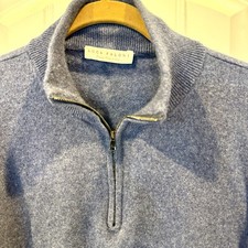 Luca Faloni 100% Cashmere 1/4 Zip Long Sleeve Sweater Turtleneck size XL Italy