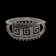 Vintage .925 Mexico Sterling Silver Greek Key/Greca Ring Size 8.75