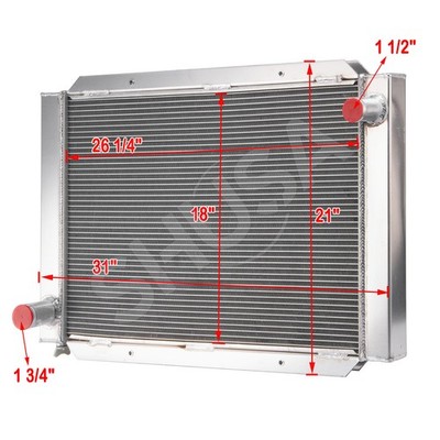 Airboat 3-Rows Radiator Aluminum 31''W x 21''H Overall High Performance