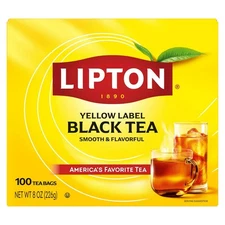 Lipton Black Tea Bags, Hot or Iced High Caffeine Tea, 100 Total Bags