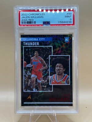 2022 Chronicles Jalen Williams RC Asia Red #8/48 PSA 9 Jersey Number JSY# Pop 1