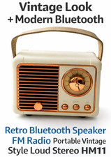 Portable Bluetooth Speaker Retro FM Radio Vintage Loud Stereo Home Outdoor