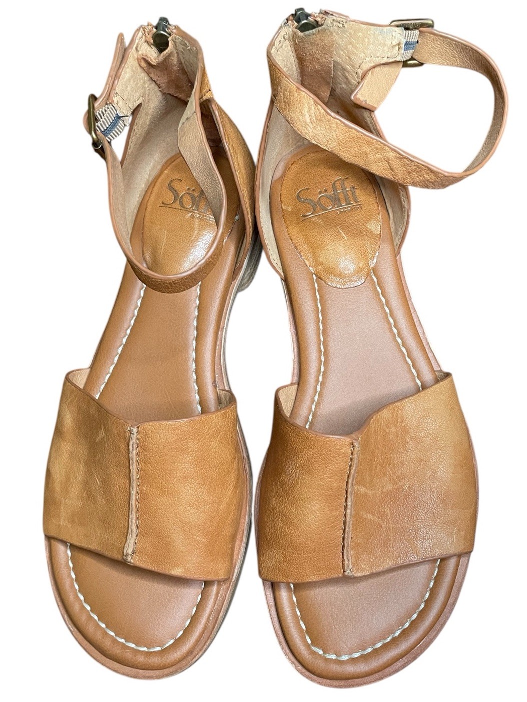 APL Sandali donna in pelle Sofft punta aperta cinturino alla caviglia marrone comodi 9 5 M
