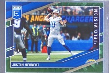 2022 Donruss Elite Justin Herbert #FV2 Chargers Field Vision Green