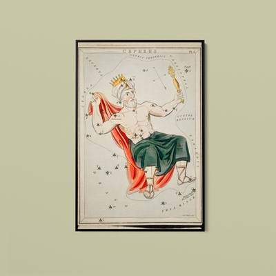 Sidney Hall - Astronomical Chart Illustration of the Cepheus - Paper or Canvas