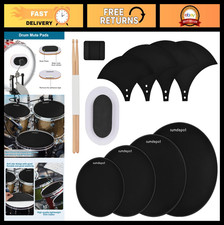 11-Piece Drum Mute Pad Set with Cymbal  Hi-Hat Silencer, Fits 10"-16" Drums