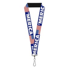 Lanyard - MERICA/US Flag Blue/White/Red