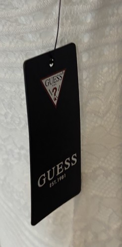 $118 NWT Guess White Lace Overlay Dress Size 8 Built In Bra Pads Halter - Picture 7 of 11
