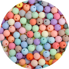 200Pcs 10MM Matte Mix Colors Acrylic round Beads, Frosted Plastic Resin Bubblegu