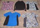 Cherokee Infinity Floral Scrub Tops Solid Medical Dental Lot of 5 Size XL — photo 1