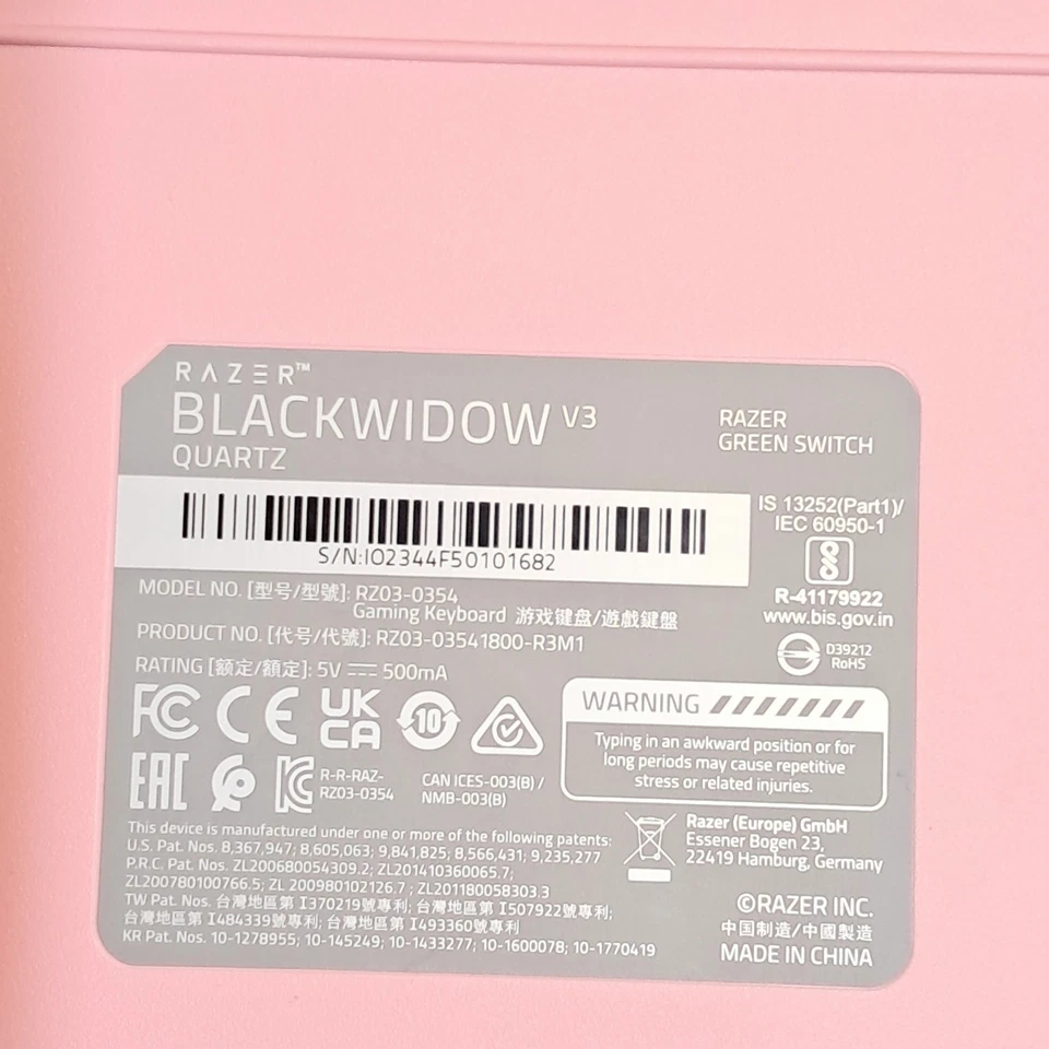 Razer BlackWidow V3 Mechanical Gaming Keyboard: Green Switches Quartz Pink - Image 3 of 4