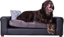 Moots Leatherette Pets Sofa Black/Charcoal Medium/Large 40.0"L x 23.0"W 13.0"Th
