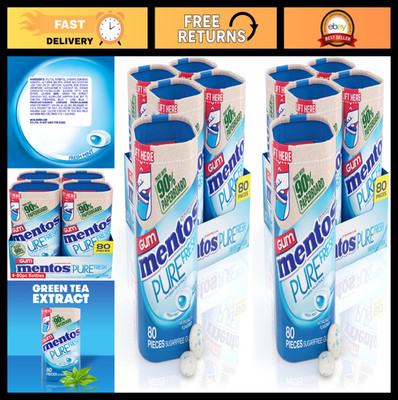 Sugar-Free Chewing Gum with Xylitol, Fresh Mint Flavor, 80 Pieces, Eco-Friendly