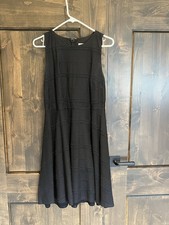 Ann Taylor LOFT Black Dress Size 8 Knee Length Sleeveless LBD Tank, Lined, Nice!