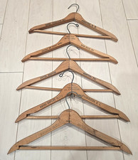Lot Of 5 Vintage Wooden Hotel Hangers   Easton, Dupcat Plaza, Syracuse,Sheraton