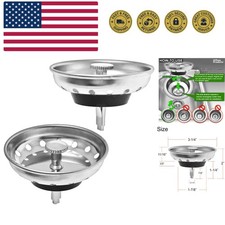2 Pack - Kitchen Sink Strainer and Stopper Combo Basket Replacement for Stand...