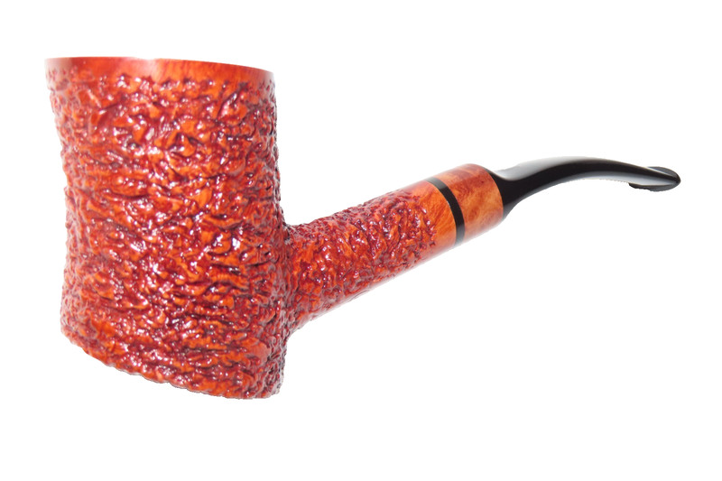 SER JACOPO UNSMOKED INVERTED POKER SHAPED PIPE W/ BRIAR STEM WRAP - PIPESTUD