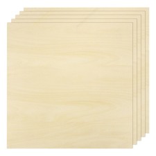5pcs Basswood Sheet 6" x 6" x 1/4" Unfinished Wood Plywood Boards