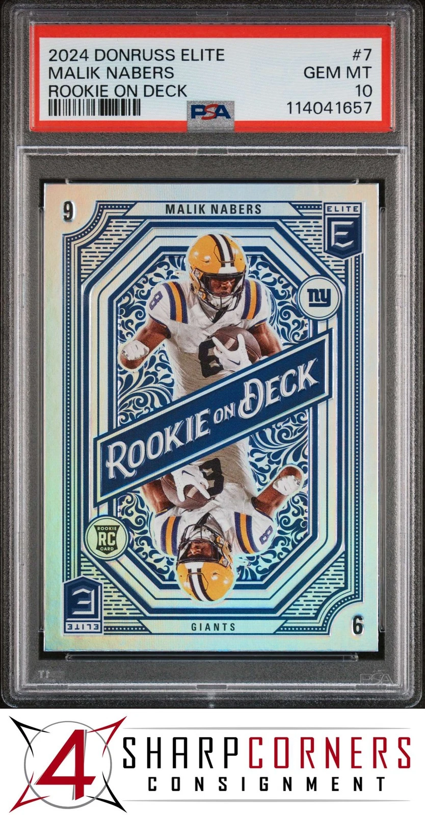 Malik Nabers Panini Donruss Elite Rookie on Deck #7 Base