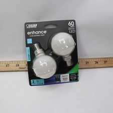 2-Pk Feit Electric Dimmable LED Bulb Daylight 5000K G16.5 60W Eqv