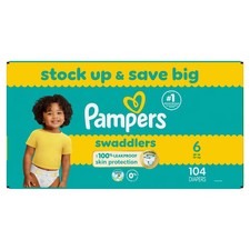 Pampers Swaddlers Soft Sensitive Skin Baby Diapers - Sie 6 - 104ct 0.40 per diaper