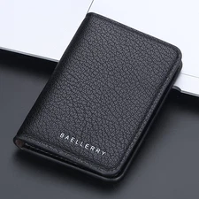 Men's Leather Business Wallet Slim Bifold Credit Card Holder Front Pocket Purse