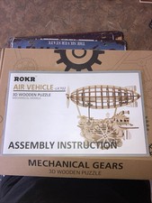 Robotime ROKR 3D Puzzle Wooden Air Vehicle Mechanical Gears LK702 Steam Punk  