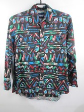 VTG Wrangler Western Rodeo Aztec Button Shirt Sz L Long Sleeve