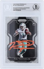 Tua Tagovailoa Miami Dolphins Signed 2020 Panini Prizm #PB-2 BAS Rookie Card. rookie card picture