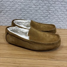 Koolaburra UGG Tipton Comfy Chestnut Leather Suede Moccasin Slippers Men Size 10