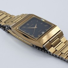 Diacarb Quartz Swiss Made – Montre Homme Plaqué Or 10 Microns Noir Vintage