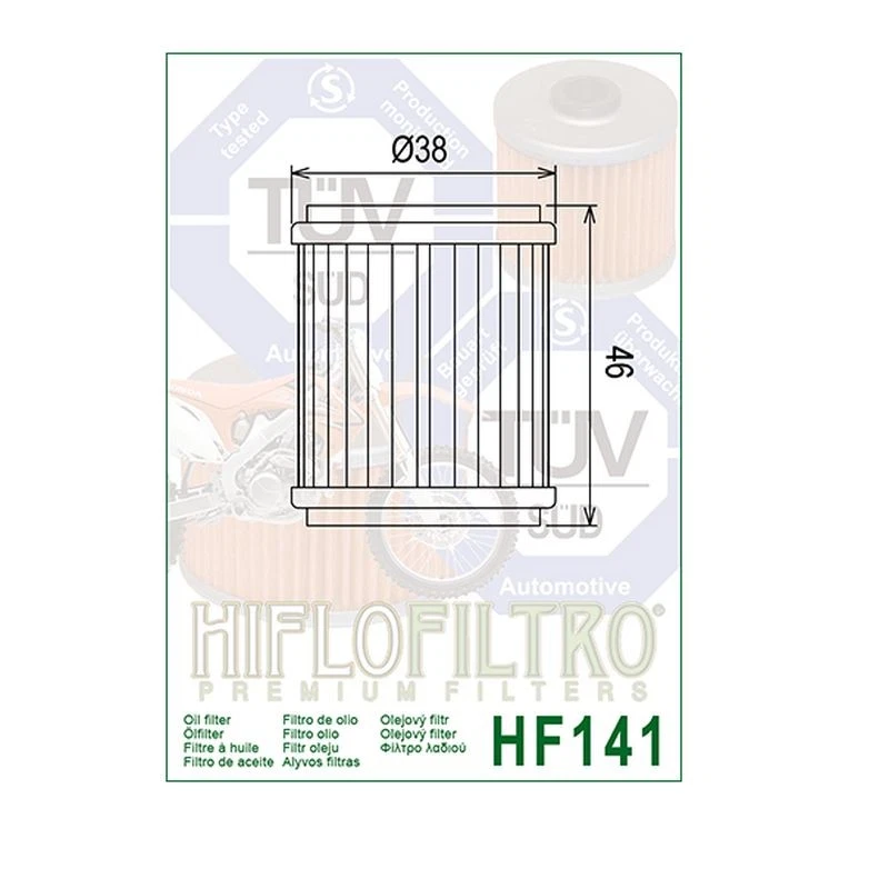 Paquete de 5 filtros de aceite Hiflofiltro HF141 Yamaha WR250F WR450F YZ250F YZ450F Foto 2 de 4