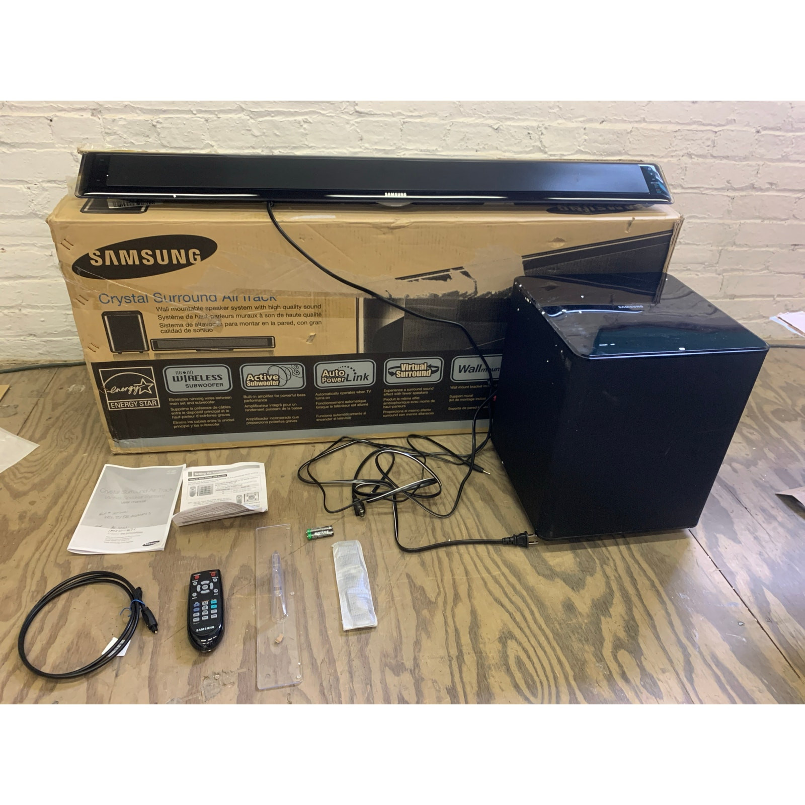 Samsung Soundbar Home Theater System (Gray) HT-WS1 w Sub, Soundbar & Remote-image